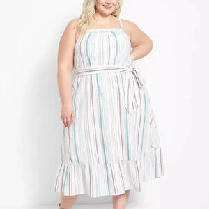 Lane Bryant Striped Multicolor Midi Dress